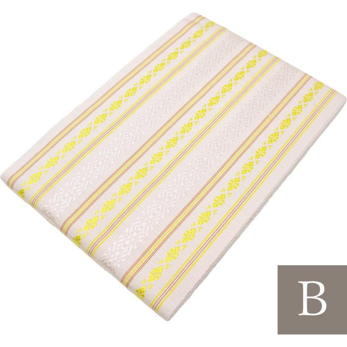 新品未使用品 博多織 帯 浴衣 着物 正絹 半幅帯 小袋帯 献上柄 黄色 博多織 半幅帯 正絹 小袋帯 筑前 献上 日本製 着物 浴衣 通年