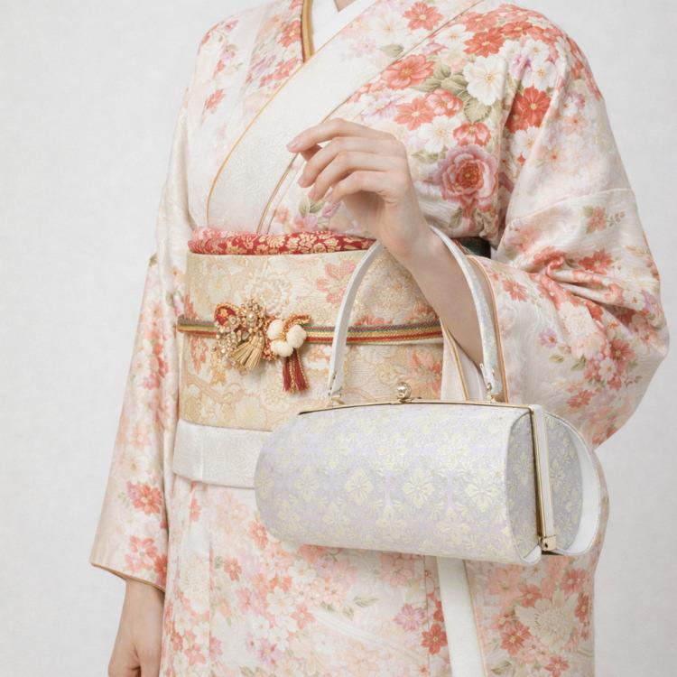 【タグ付き美品 高級◎】川島織物 和装バッグ 花柄 A4可 お稽古 着物 タグ付き美品 高級◎】川島織物 和装バッグ 花柄 A4可 お稽古 着物