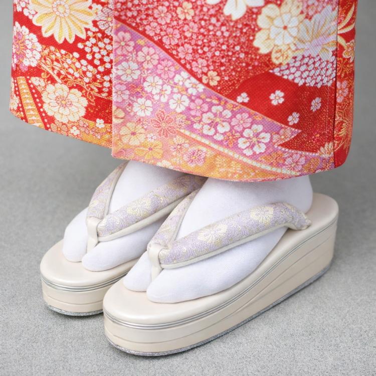着物バッグ&草履（厚底） 草履バッグセット 礼装用 振袖用 厚底 Wa de Modern 02 正絹 : 和物屋