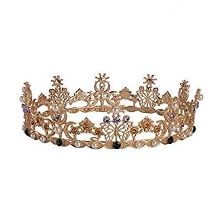 特別価格SSMDYLYM Headband for Bride Tiaras Queen Vintage Pearl Crown Rhinestone Bri好評販売中 ティアラ
