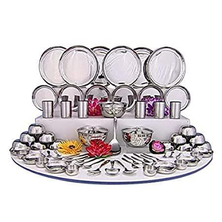 特別価格Home kitchen use Stainless Steel Dinner Set - 70 Pieces, Silver for Dhanter好評販売中 食器セット