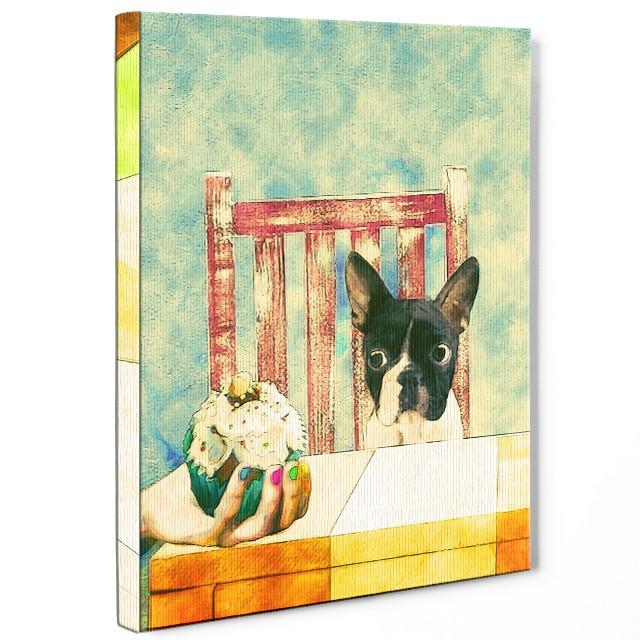 Retro ボストンテリア Lサイズ 2枚セット ワンにゃんアートキャンバス 絵画 アート 犬 Wn Ret Bos L ワンにゃんギャラリー 通販 Yahoo ショッピング