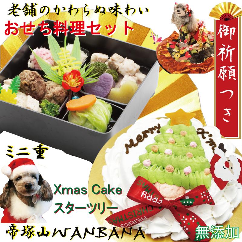 犬用のクリスマス ケーキ とおせち料理 ミニお重のお得なセット 無添加 ワンバナ 犬用 お節 御節xmasとお正月はわんちゃんも豪華なごちそう 2 犬猫用ケーキおやつ帝塚山ワンバナ 通販 Yahoo ショッピング