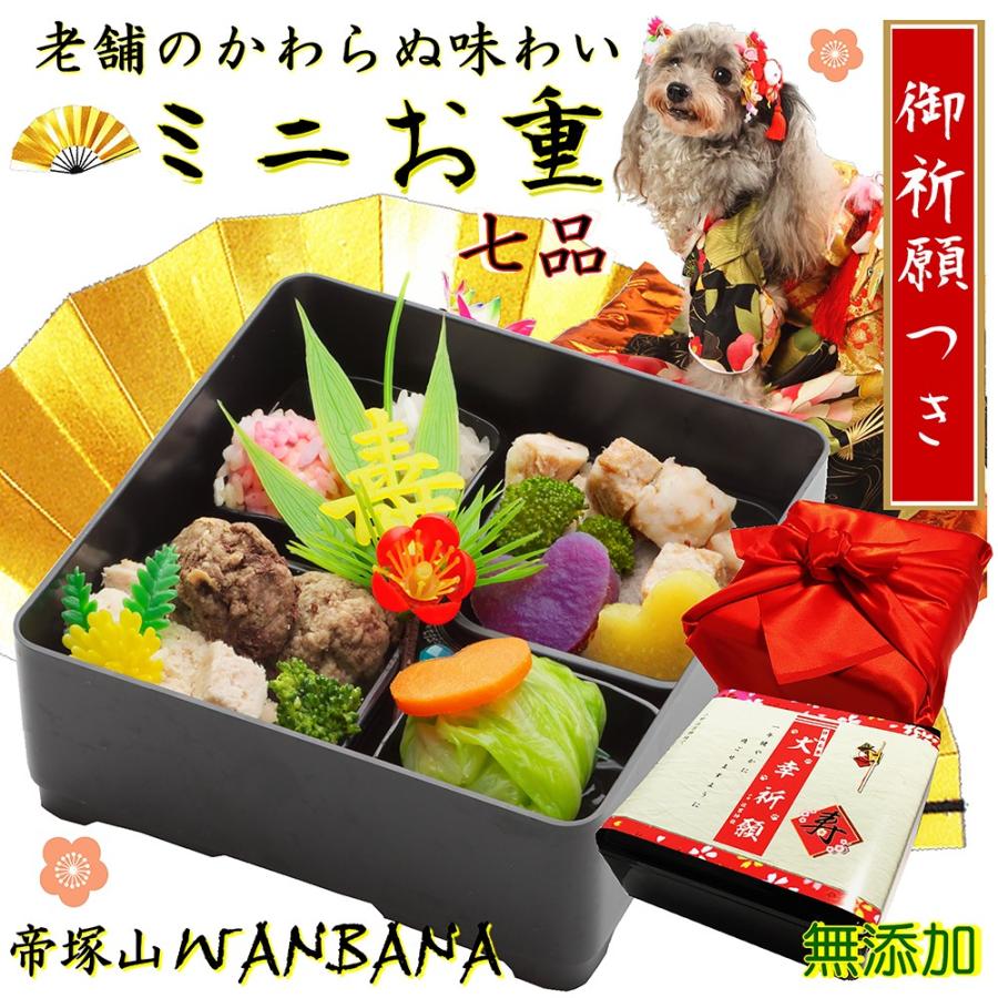帝塚山WANBANA 犬用おせち料理ミニ重7品目 お品書き豪華な重箱 健康