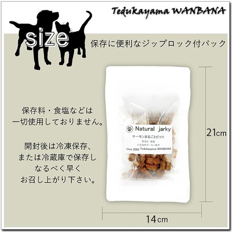 犬 猫 無添加 おやつ 国産 ジャーキー サーモンまるごとビッツ 40ｇ 手作り サクッと柔らかい アレルギー 涙やけ 魚 フィッシュ 低脂肪 おいしいオヤツ | 帝塚山WANBANA | 02