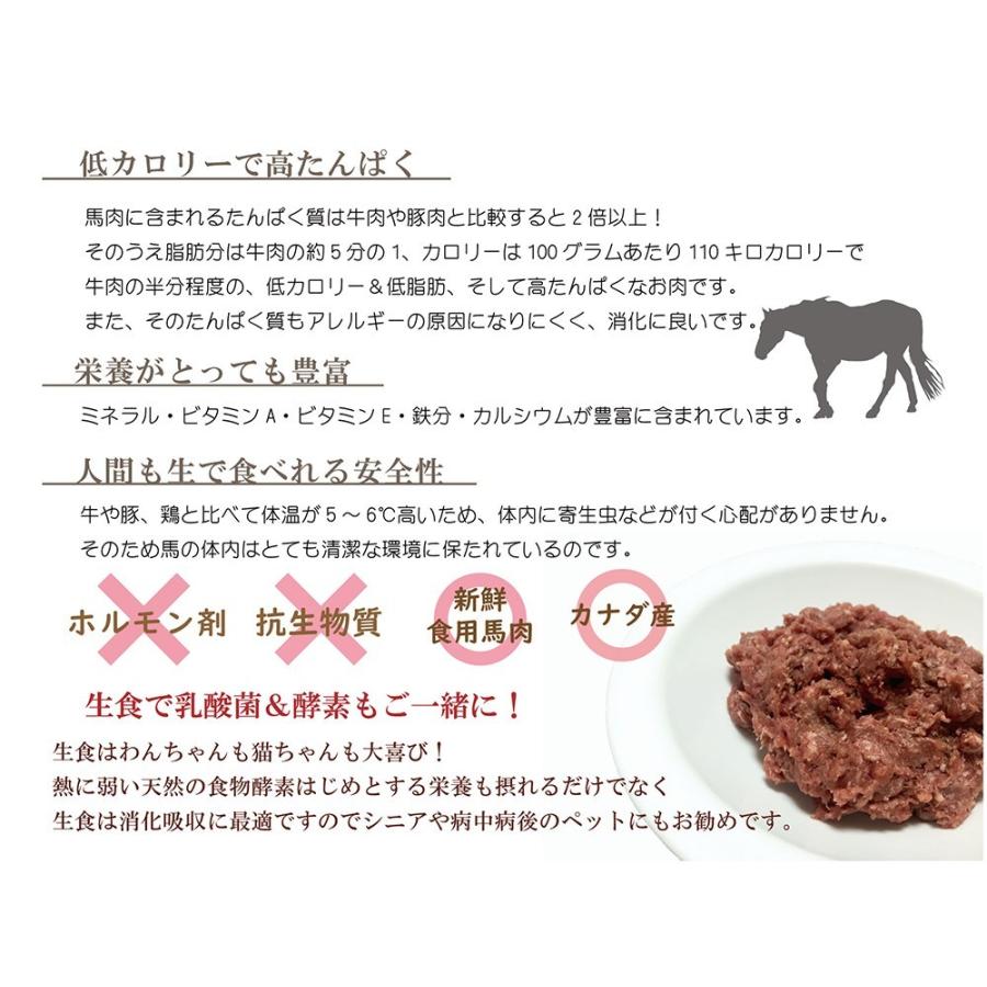 犬用厳選！包丁いらず生馬肉ミンチ1kg大袋お得用 低脂肪高たんぱく赤身  健康に長生き 毎日続けてもらえる価格設定 トッピング手作り食 簡単レンチンOK ワンバナ｜wanbana｜02