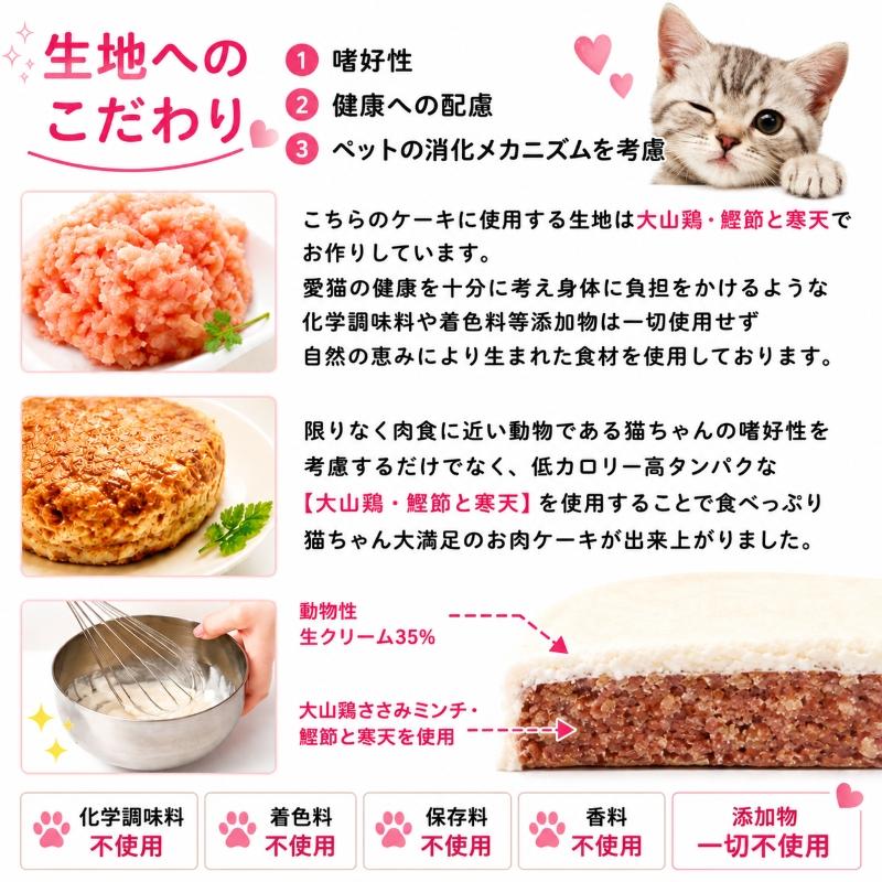 帝塚山WANBANA 猫用 ケーキ カドリーキティー/名入れOK 3号サイズ