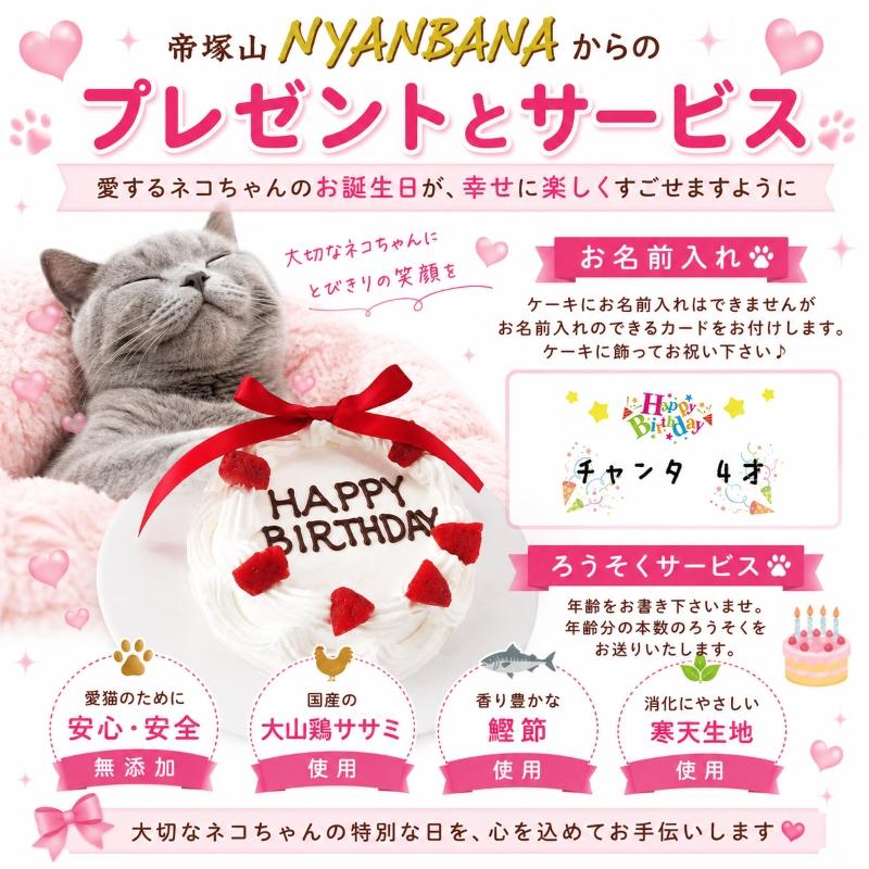 帝塚山WANBANA 猫用ケーキ ミニ リース/3号サイズ ササミと鰹節生地