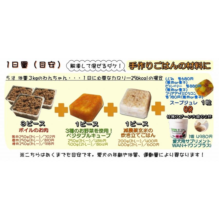 猫用の犬用の 国産 猪肉 ボイル お試し用 250ｇ サイズ 加熱 冷凍 トッピング 人気 フード ドッグ キャット 無添加のペット用品で健康な食事を｜wanbana｜05