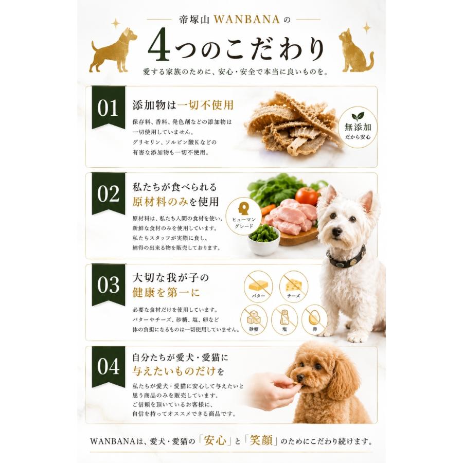 帝塚山WANBANA 犬用の天然デンタルケアに！無漂白で安心のサメ軟骨 お