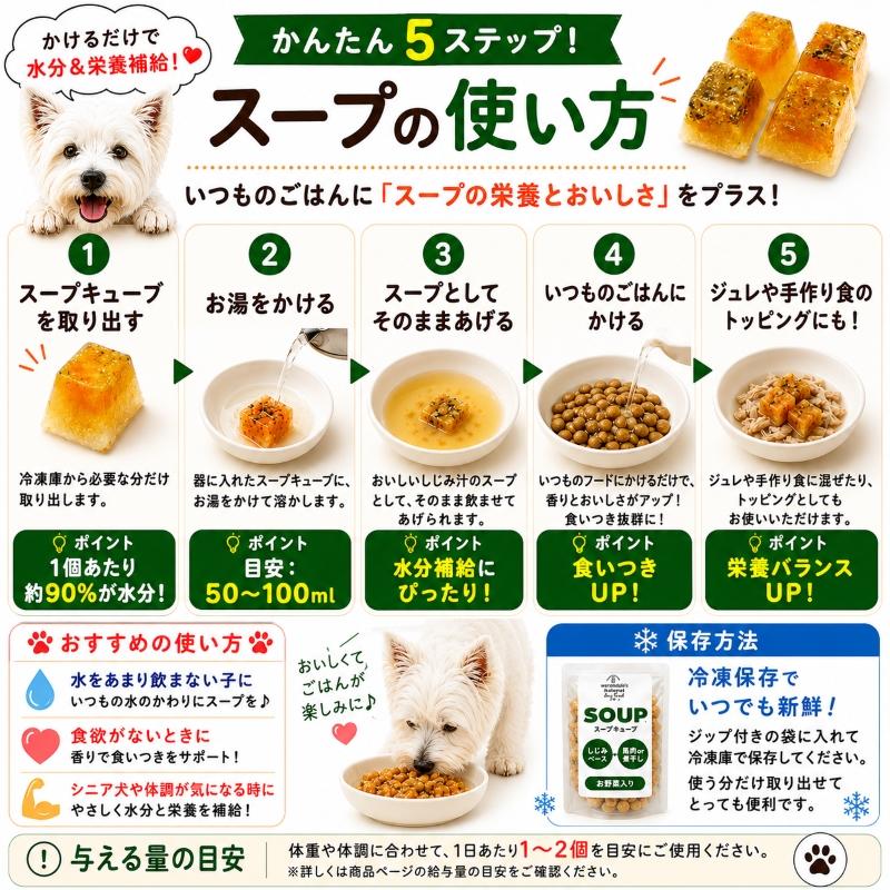 帝塚山WANBANA 食べない！飲まない！時は 犬用国産しじみと煮干スープ