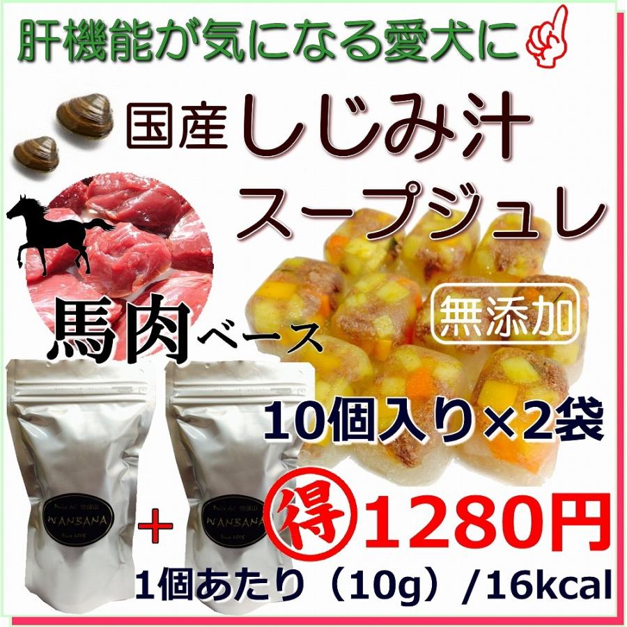 犬用 スープ 手作り 無添加 手作り食 しじみ 馬肉 スープジュレ 個入り 10個 2袋 セット トッピング 肝臓 数値 フード 6480円以上 送料無料 Wanbana ワンバナ Sijimi Suop2 犬猫用ケーキおやつ帝塚山ワンバナ 通販 Yahoo ショッピング