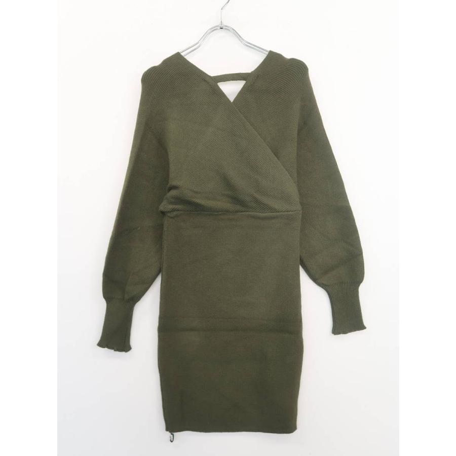 Dholic ディーホリック Vネックニットドレスワンピース 長袖 緑 レディース Sランク 0325 E18 ブランド古着の買取販売 Wanboo 通販 Yahoo ショッピング
