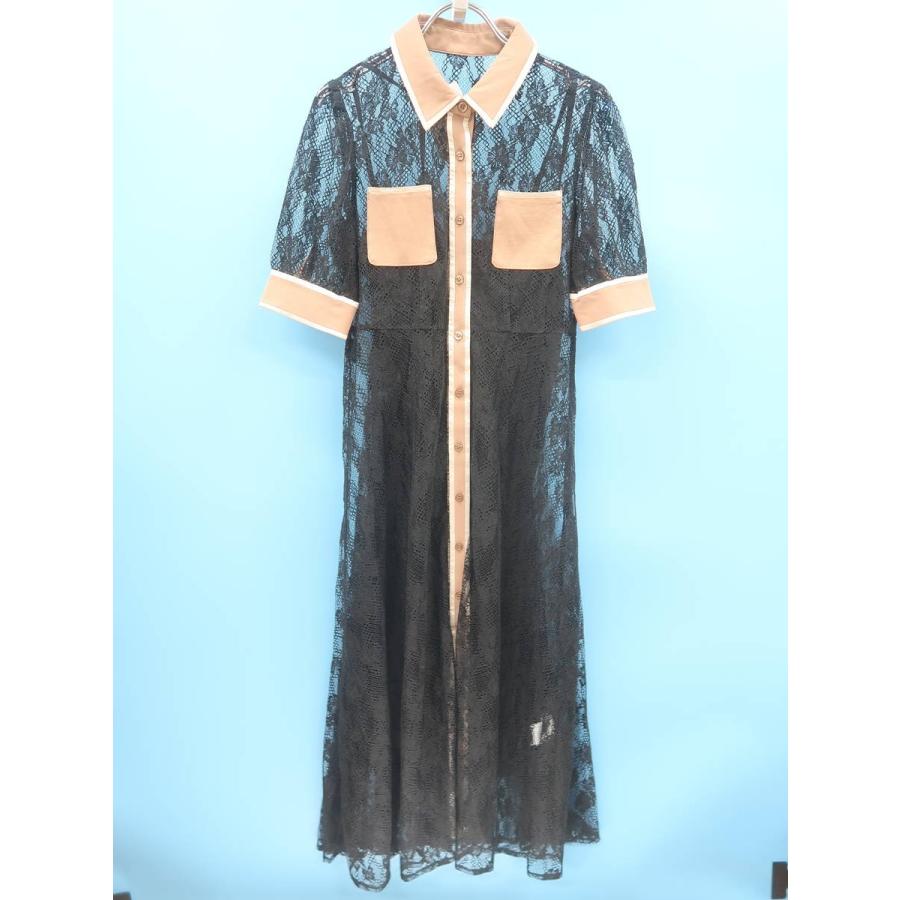 Miia ミーア 19 配色レースワンピース 五分袖 黒 茶 レディース 新品 F 委託倉庫から出荷 0511 E22 ブランド品の買取販売 Wanboo 通販 Yahoo ショッピング