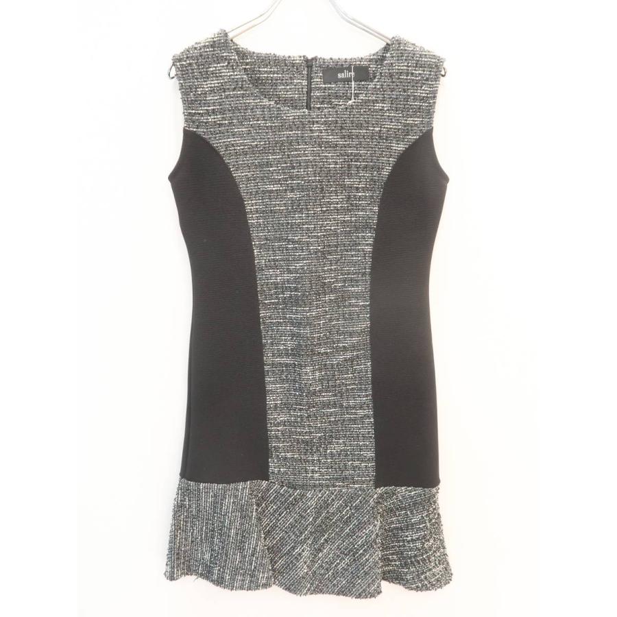 Salire サリア ツイード切り替えワンピース ノースリーブ 黒 レディース 新品 M 委託倉庫から出荷 0715 D08 ブランド品の買取販売 Wanboo 通販 Yahoo ショッピング