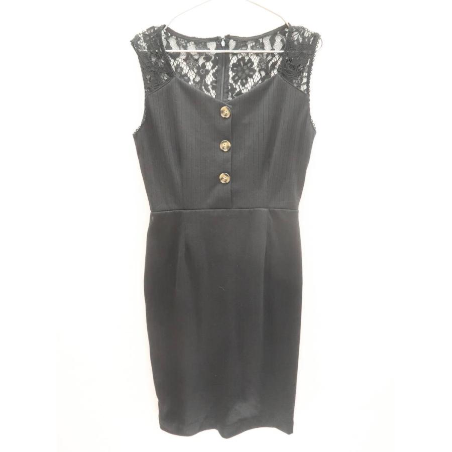 Miia ミーア 19 フロントボタンレース切り替えテレコワンピース ノースリーブ 黒 レディース Aランク F 0727 D23 ブランド品の買取販売 Wanboo 通販 Yahoo ショッピング