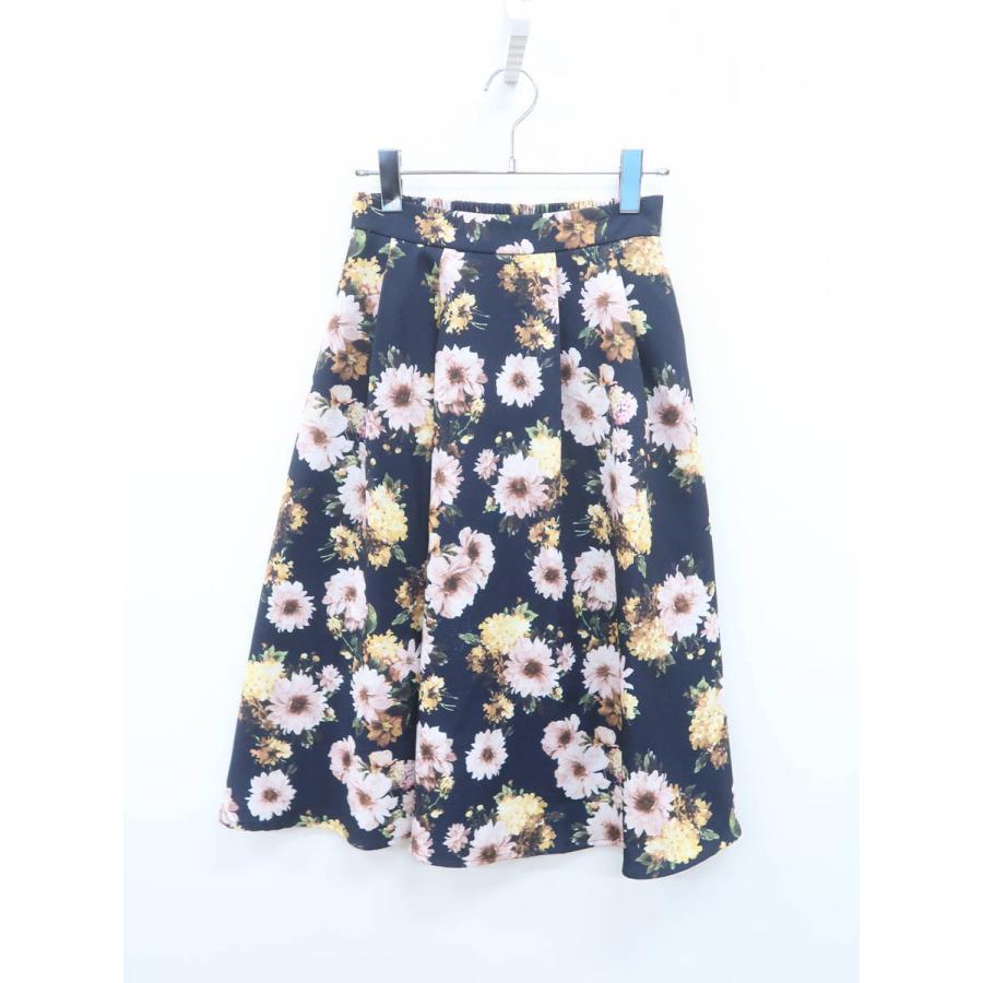 Allamanda アラマンダ 花柄フレアミディスカート 紺 レディース Aランク 38 委託倉庫から出荷 G03 ブランド品の買取販売 Wanboo 通販 Yahoo ショッピング
