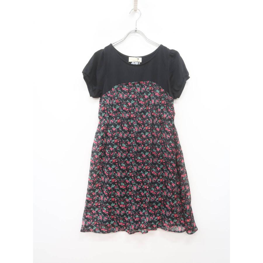 W Closet ダブルクローゼット 切り替えフラワーシフォンワンピース フレンチスリーブ 黒 ピンク レディース 新品 F 委託倉庫から出荷 D07 ブランド品の買取販売 Wanboo 通販 Yahoo ショッピング