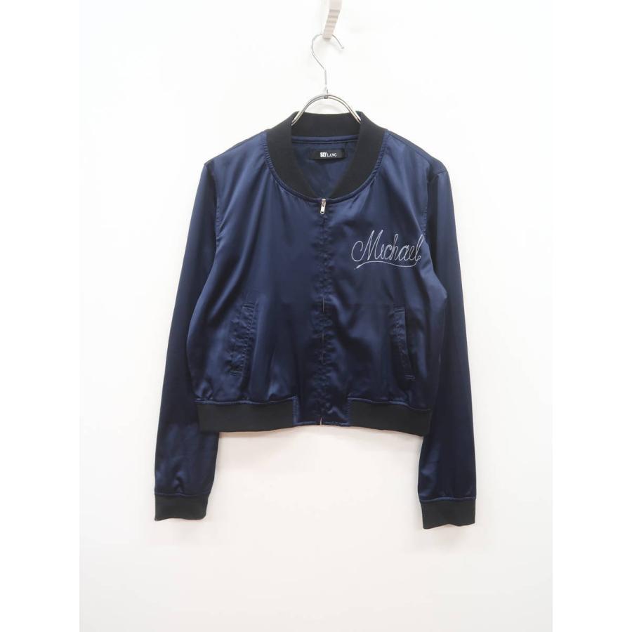 Sly Lang スライラング バックプリントサテンブルゾン 長袖 紺 レディース Aランク F 委託倉庫から出荷 B22 ブランド品の買取販売 Wanboo 通販 Yahoo ショッピング