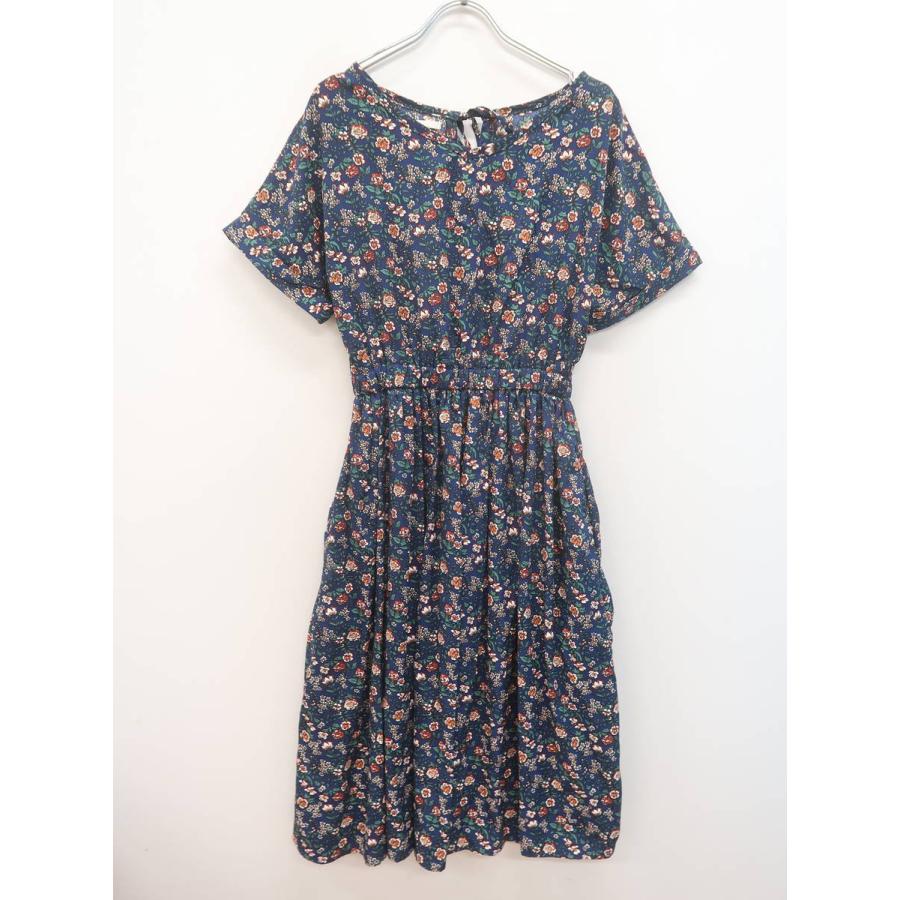 Retro Girl レトロガール バックリボン花柄マキシワンピース 半袖 紺 緑 レディース Aランク F 委託倉庫から出荷 B04 ブランド品の買取販売 Wanboo 通販 Yahoo ショッピング