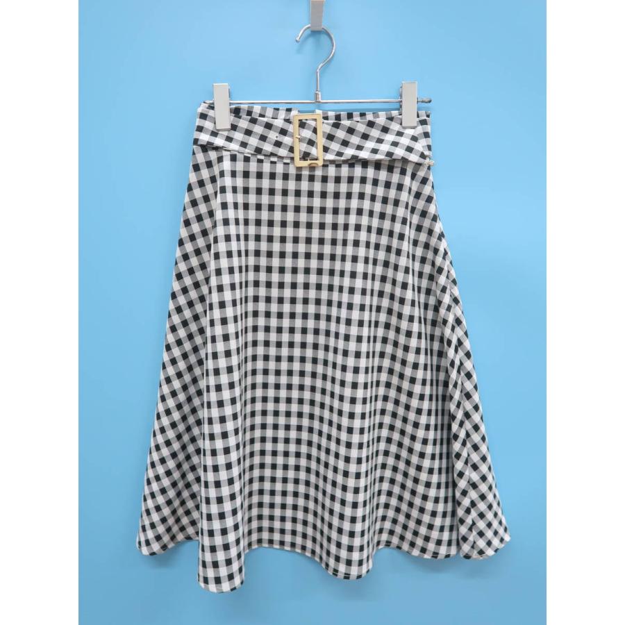 Pattern Fiona パターンフィオナ ベルト付ギンガムチェックフレアスカート 白 黒 レディース Aランク S 委託倉庫から出荷 B18 ブランド品の買取販売 Wanboo 通販 Yahoo ショッピング