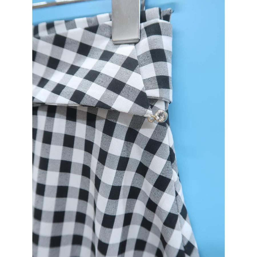 Pattern Fiona パターンフィオナ ベルト付ギンガムチェックフレアスカート 白 黒 レディース Aランク S 委託倉庫から出荷 B18 ブランド品の買取販売 Wanboo 通販 Yahoo ショッピング