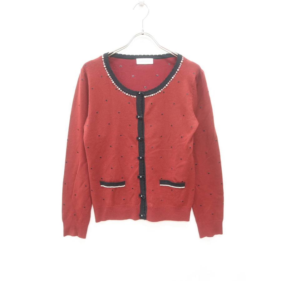 Lodispotto ロディスポット ドット刺繍リボンカーディガン 長袖 赤 黒 レディース A ランク M 委託倉庫から出荷 1215 B06 ブランド品の買取販売 Wanboo 通販 Yahoo ショッピング