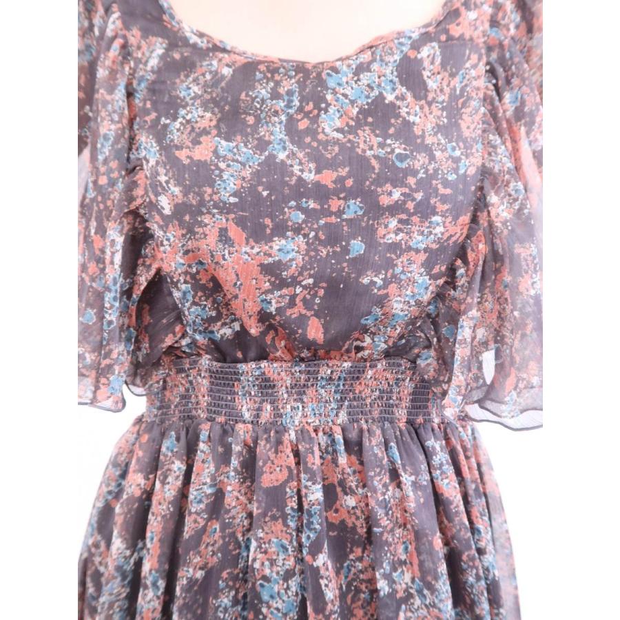 Slobe Iena スローブイエナ 花柄シフォンワンピース 半袖 グレー オレンジ レディース Aランク H25 29 ブランド古着の買取販売 Wanboo 通販 Yahoo ショッピング