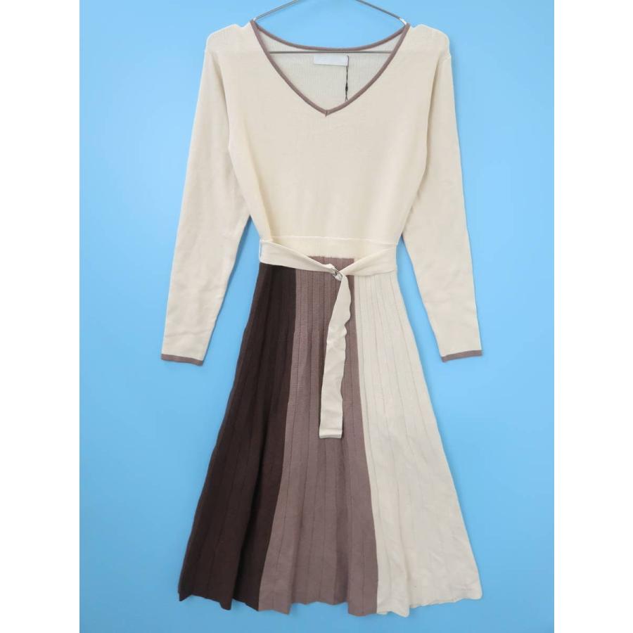 Cecil Mcbee セシルマクビー 3配色ニットワンピース 長袖 白 茶 レディース 新品 M 委託倉庫から出荷 Z1597 30 ブランド品の買取販売 Wanboo 通販 Yahoo ショッピング