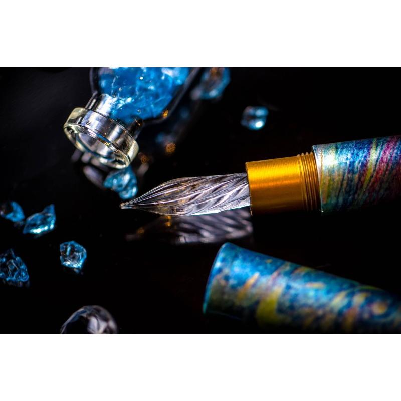 新品未使用　完売品　Wancher しずく・ガラスニブ万年筆　地球　M しずく・ガラスニブ万年筆・ 地球 Fountain Pen | ワンチャー