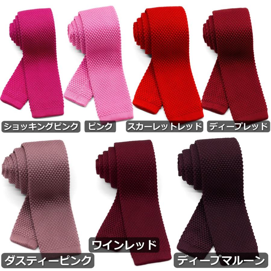 ネクタイ おしゃれ ニットタイ ニット 無地 洗濯 可能 洗える シワにならない 5.5cm 幅 スクエア エンド 四角 ソリッド WANDM|wandm-classico|07