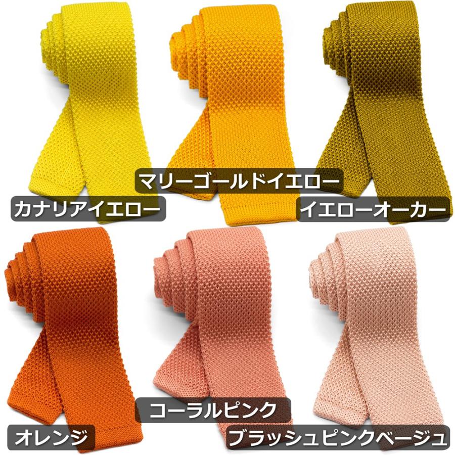 ネクタイ おしゃれ ニットタイ ニット 無地 洗濯 可能 洗える シワにならない 5.5cm 幅 スクエア エンド 四角 ソリッド WANDM|wandm-classico|08