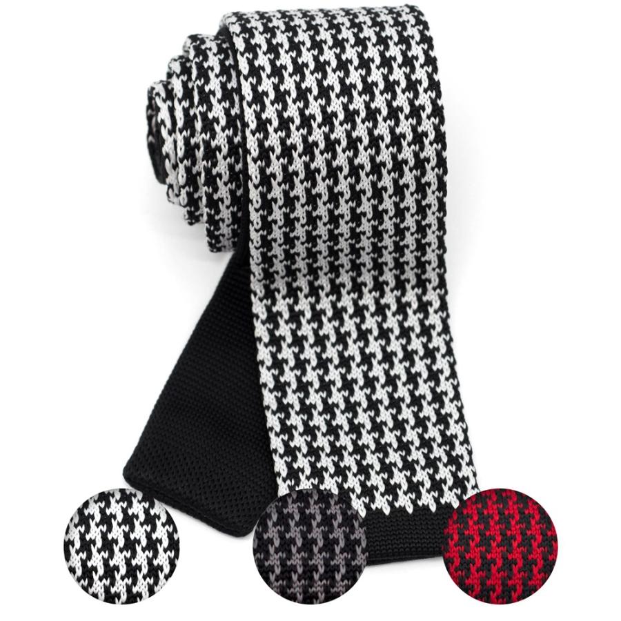 ニットタイ ネクタイ スクエアエンド 5 5cm幅 洗濯可能 千鳥格子 チェック柄 縞模様 Wandm Wmnt42 Wandm 通販 Yahoo ショッピング