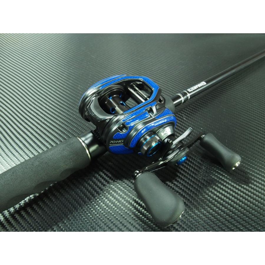 （美品）19SLX MGL カスタム品 シマノSLX MGL カスタム。マットブラックとブルーアルマイトを