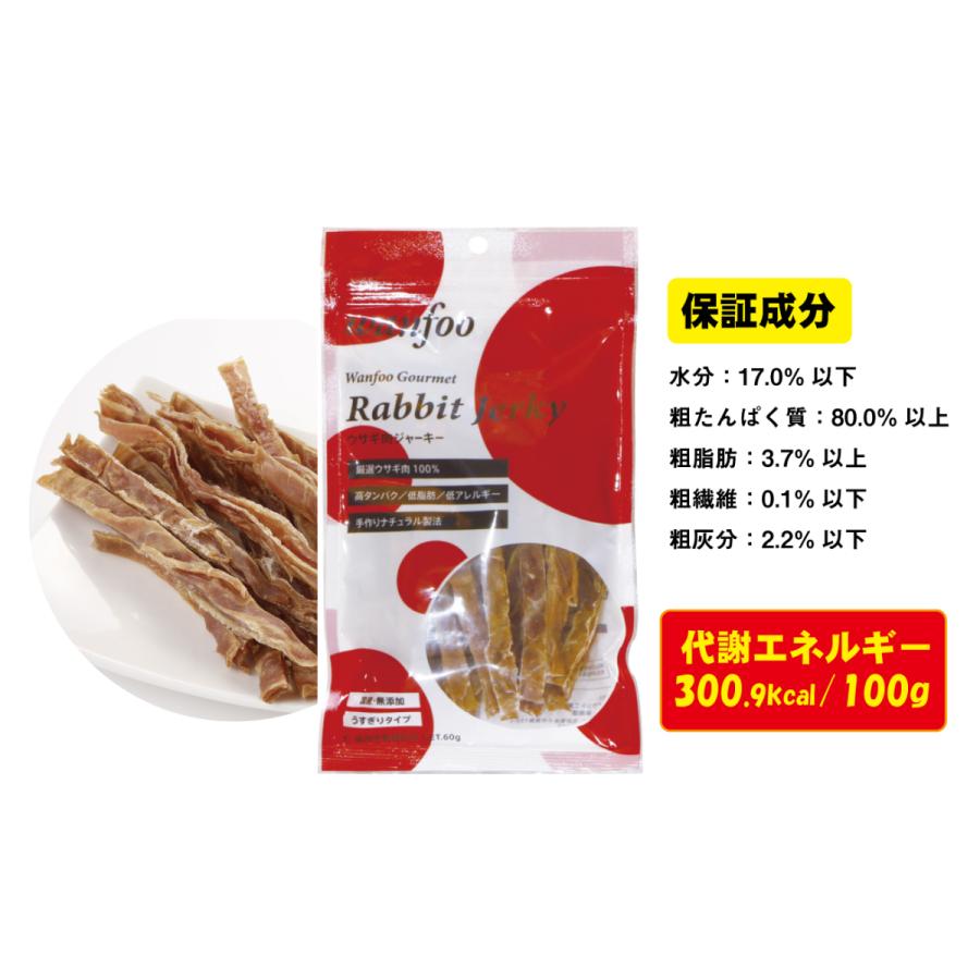 wanfoo（ワンフー） ウサギ肉 ジャーキー うすぎりタイプ (60g) ペット