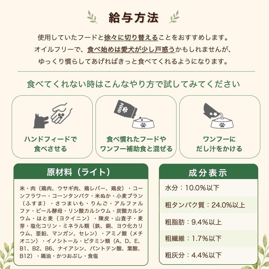 ドッグフード wanfoo プレミアムドッグ (ウサギ肉＆鶏肉タイプ) ライト 肥満傾向用 6kg(200g×30袋入り) ワンフー 無添加 国産 | wanfoo | 12