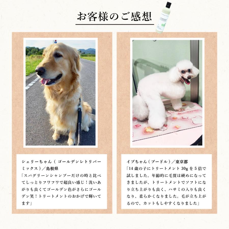 wanfoo SPAGREEN TREATMENT スパグリーントリートメント 300ml 犬用 温泉ミネラルウォーター使用 リンス からみ・もつれ防止 帯電防止 艶やかな毛に ワンフー | wanfoo | 04