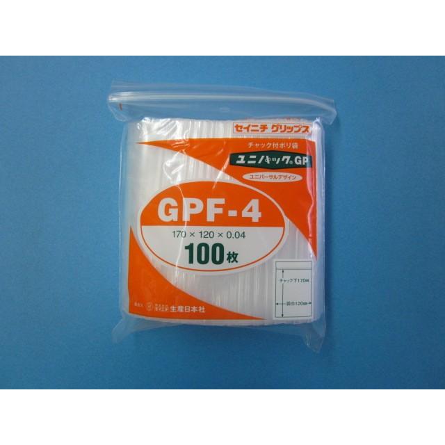 チャック付きポリ袋 ユニパック GPF-4 １ケース4,000枚（100枚袋×40袋）