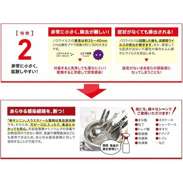 除菌スプレー 詰め替え用 アルコール アルタン ノロエース 2L 柿渋 配合 ウイルス 食中毒 細菌対策 除菌 エタノール製剤｜wangbao｜07