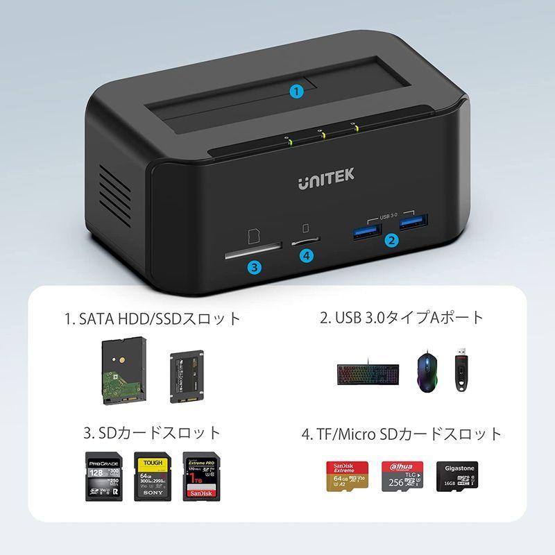 Unitek 5in1 多機能SATA HDD/SSDスタンド 2.5/3.5インチ SATA I/II/III対応 USB3.0 2ポート｜wanglai-market｜06