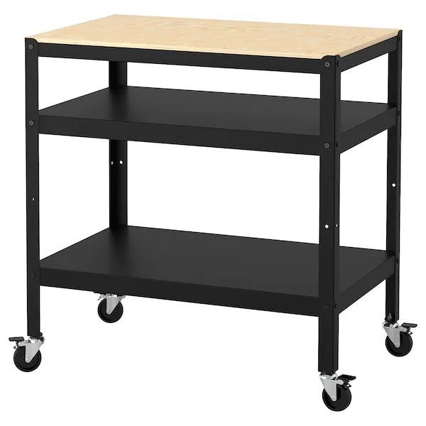 IKEA】BROR/ブロール ワゴン ブラック/パイン材合板85x55 cmBROR 