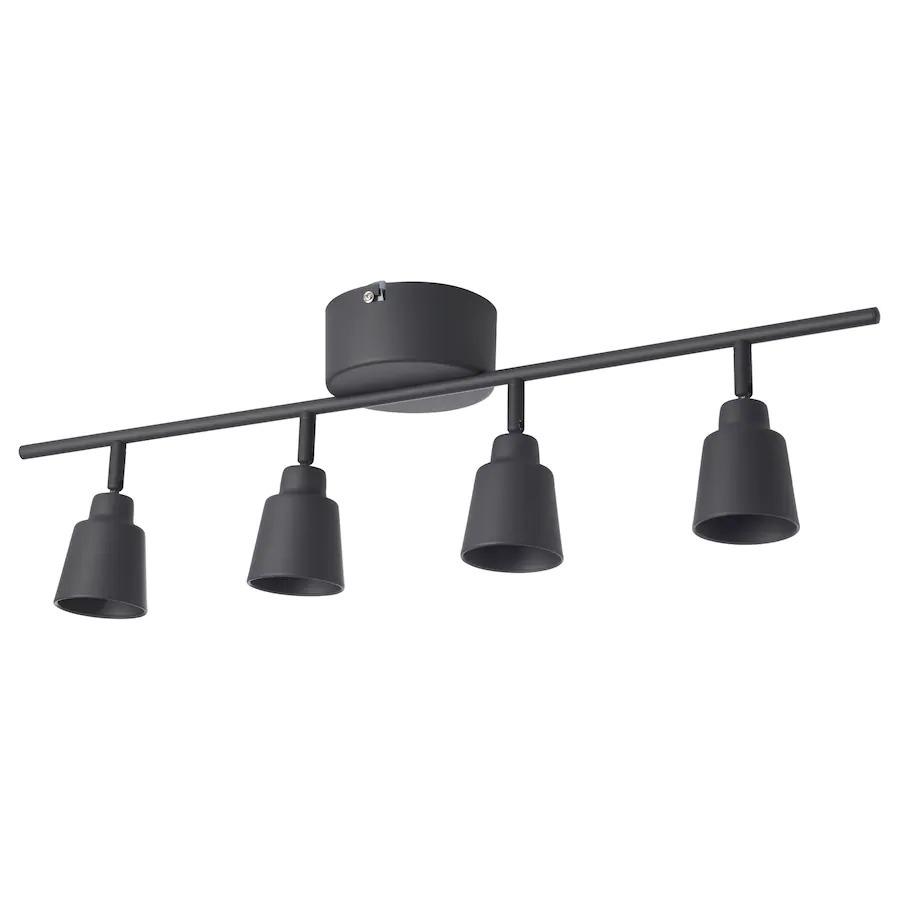 IKEA 4灯スポットライト ブラック LED電球付 イケア（IKEA） LED電球付き KNUTBO/クヌートボー シーリングスポット