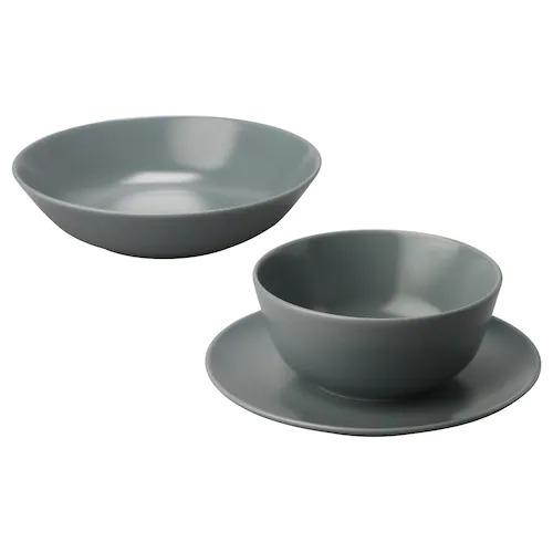 イケア（IKEA） 【IKEA】DINERA/ディネーラ 食器18点セット グレー