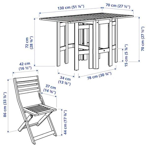 【IKEA】APPLARO エップラロー 折りたたみテーブル＋折りたたみチェア2点セット 屋外用, ブラウンステイン｜wannabee｜03