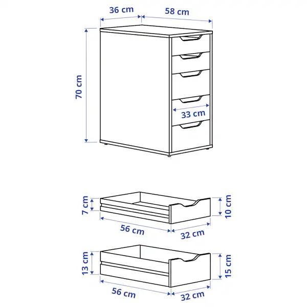 イケア（IKEA） 【IKEA】ALEX アレクス 引き出しユニット, ホワイト