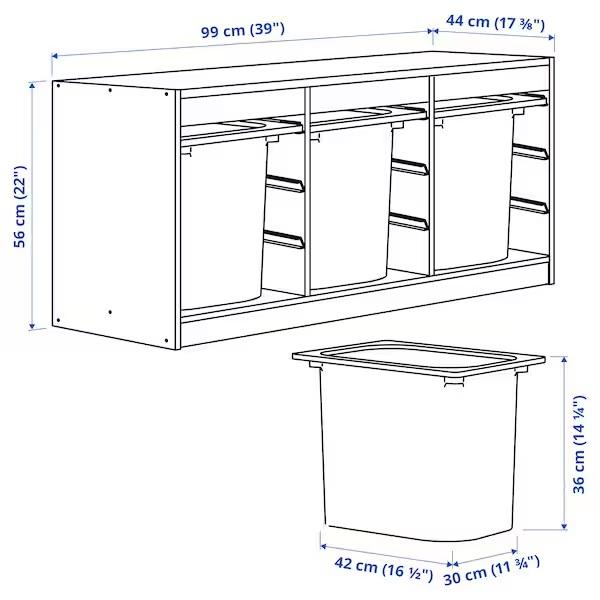 イケア（IKEA） TROFAST トロファスト(フレーム,ホワイト・選べる収納