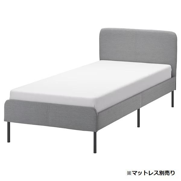 【IKEA】【マットレス別】SLATTUM スラットゥム ファブリックベッドフレーム, クニーサ ライトグレー, 90x200 cm｜wannabee｜03