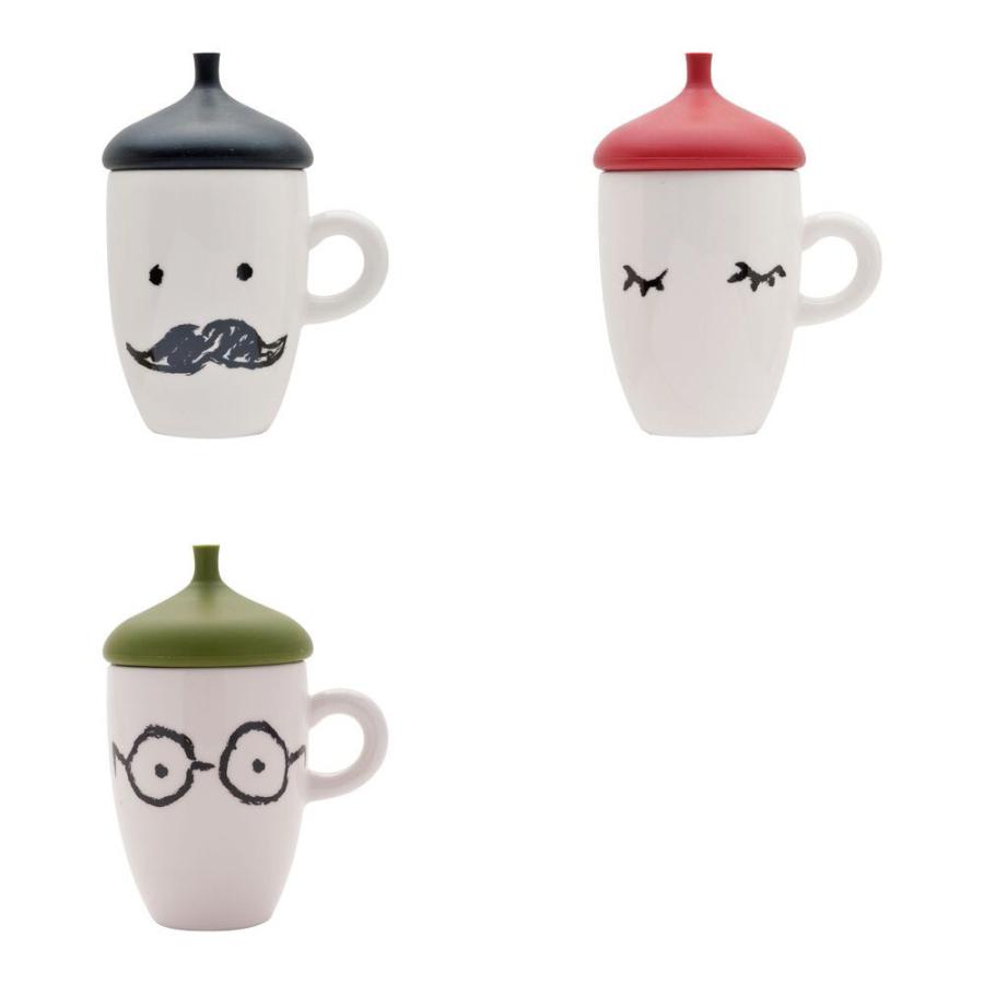 マグカップ｜オールメンバーズ 蓋付き 雑貨 おしゃれ 帽子 顔 メガネ