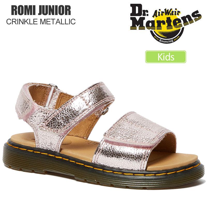 ドクターマーチン Dr Martens サンダル キッズ ジュニア ロミ メタリック ピンクソルト 17 21cm Romi Metallic Junior Dmt Wannado 通販 Yahoo ショッピング