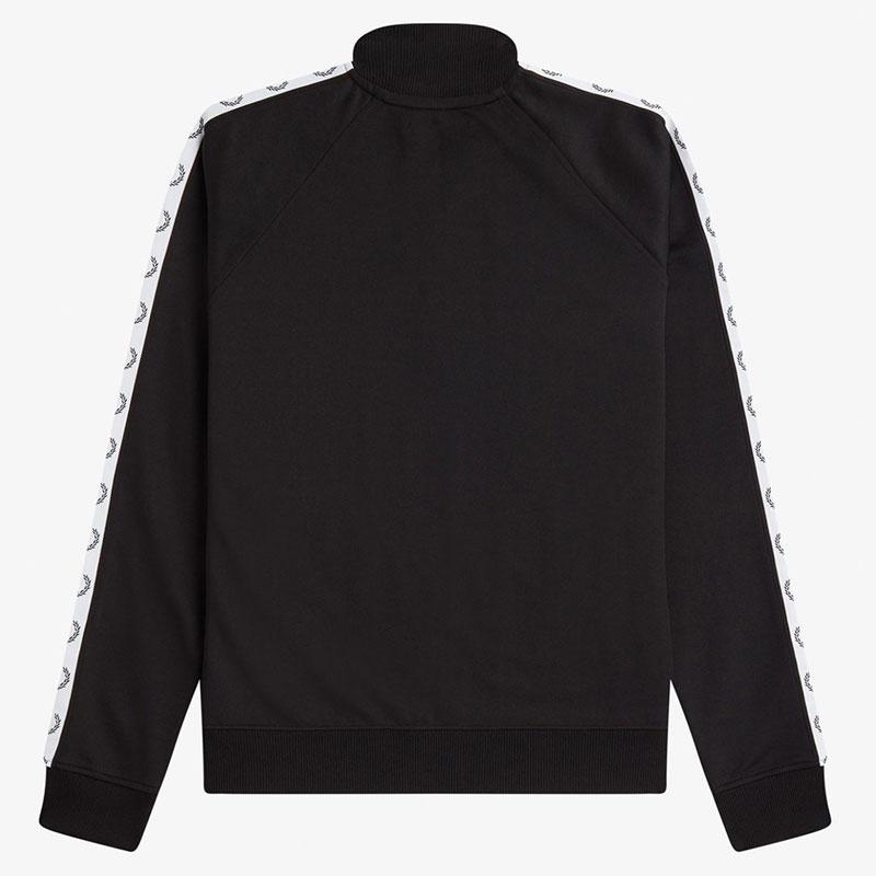 FRED PERRY トラックトップ ジャージジャケット黒テープロゴ 男性M FRED PERRY（フレッドペリー） ジャージ テープド トラックジャケット
